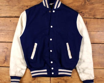 Vintage Empire Varsity Jacket M 70s Bomber Embroidered Blue - Etsy