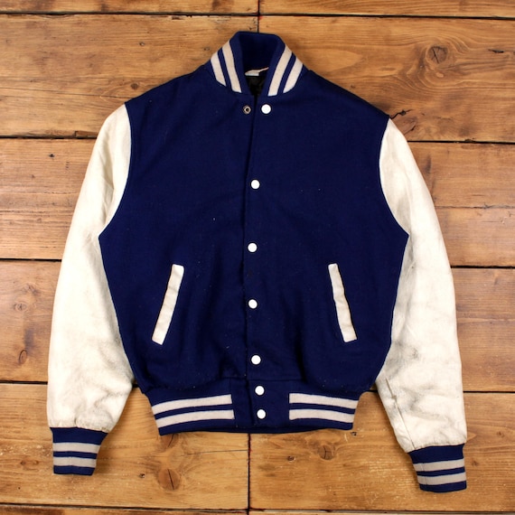 Vintage Empire Varsity Jacket M 70s Bomber Embroidered Blue - Etsy 