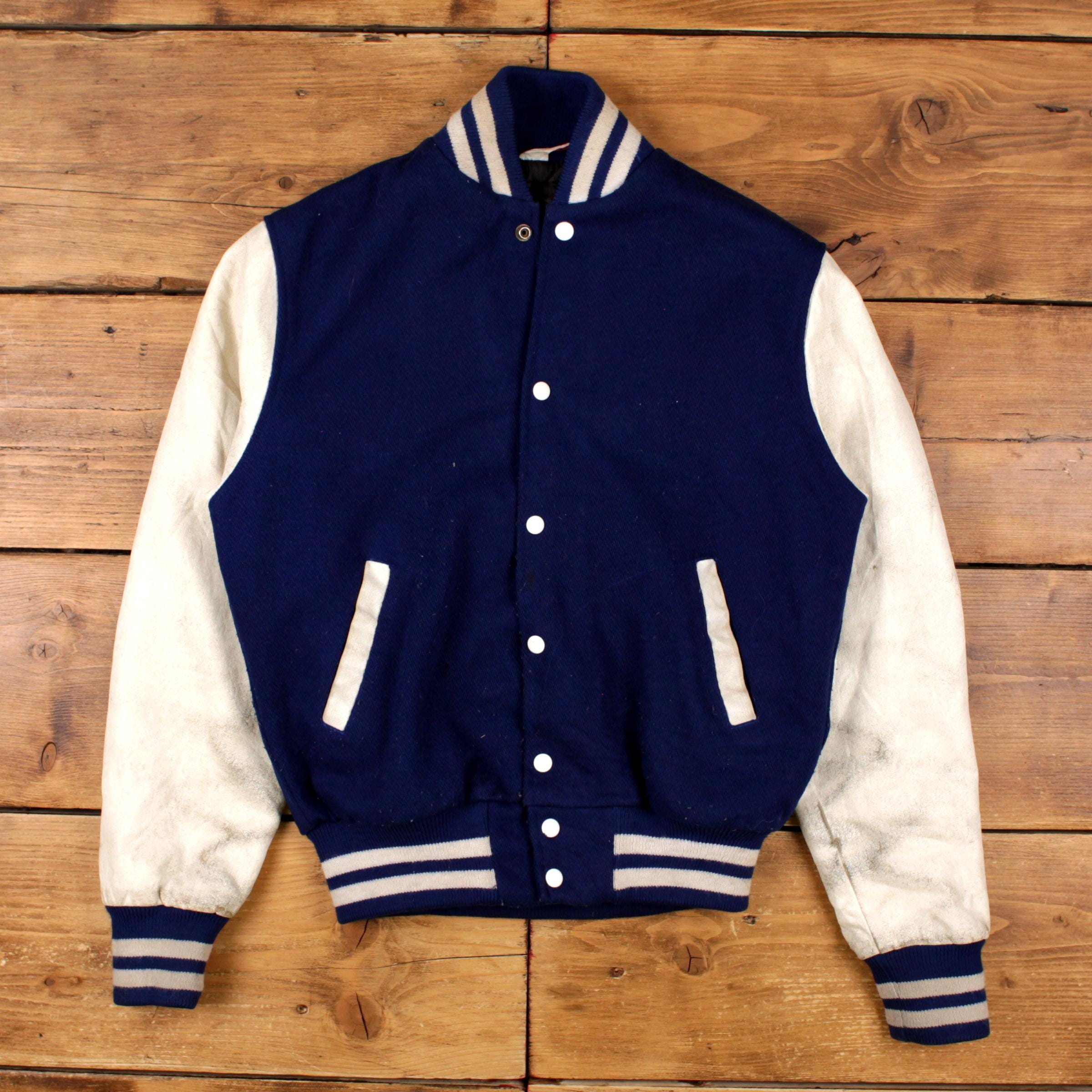 70s〜80s EMPIRE varsity jacket Vintage Empire Varsity Jacket M 70s Bomber Embroidered Blue - Etsy