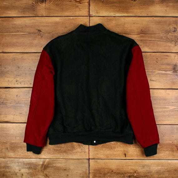 Vintage Horizon Varsity Jacket XL 90s Bomber Wool USA Made Green
