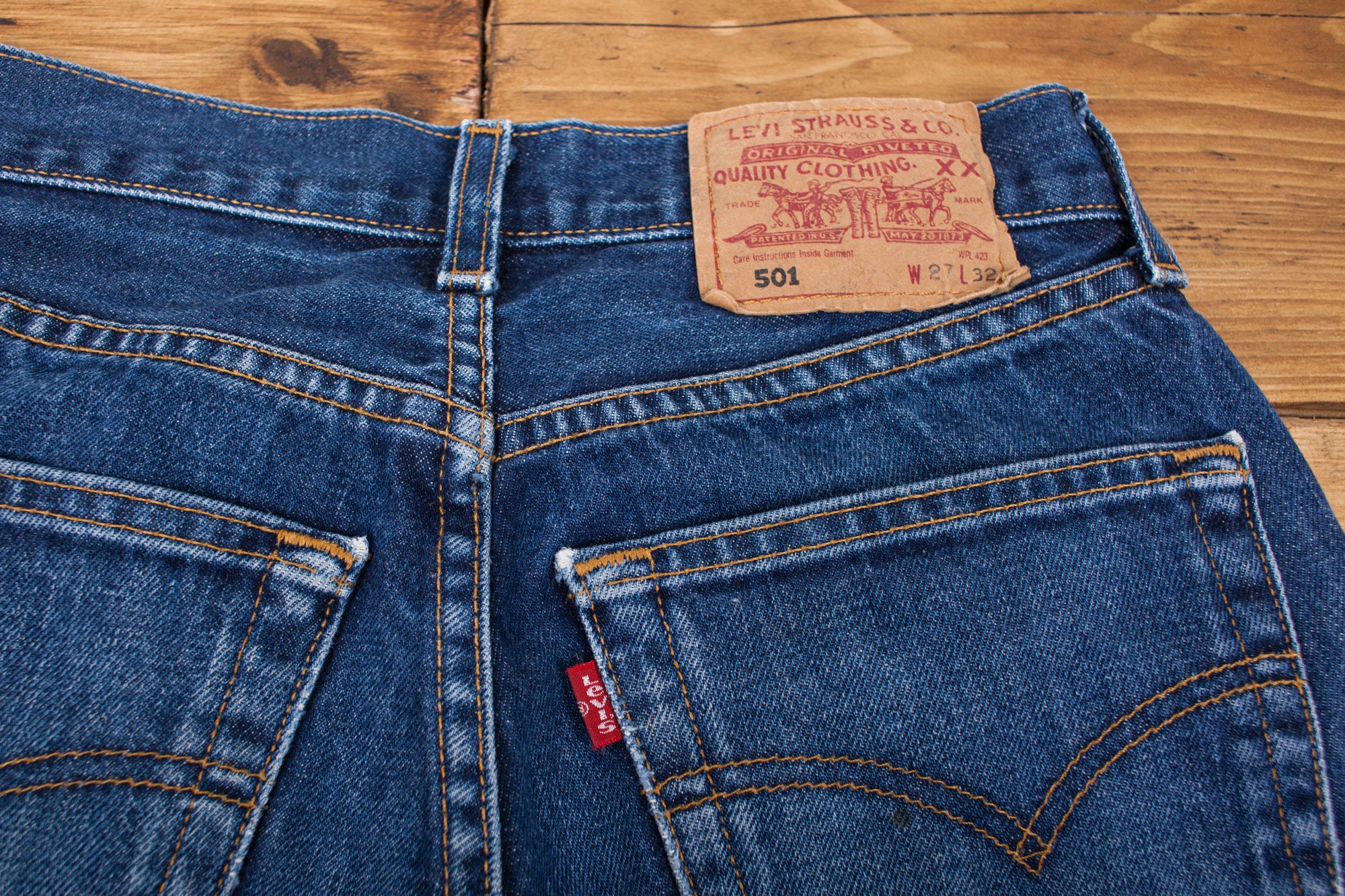 Vintage Levis Levi 501 Faded Dark Blue Straight Raw Hem Jeans | Etsy