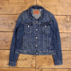 Vintage Levi&#39;s Denim Jacket XL Trucker Blue Womens