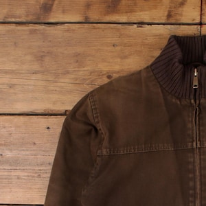 Chaqueta bomber Carhartt L para hombre, forrada de lona de pato marrón, ropa de trabajo, uso diario imagen 6