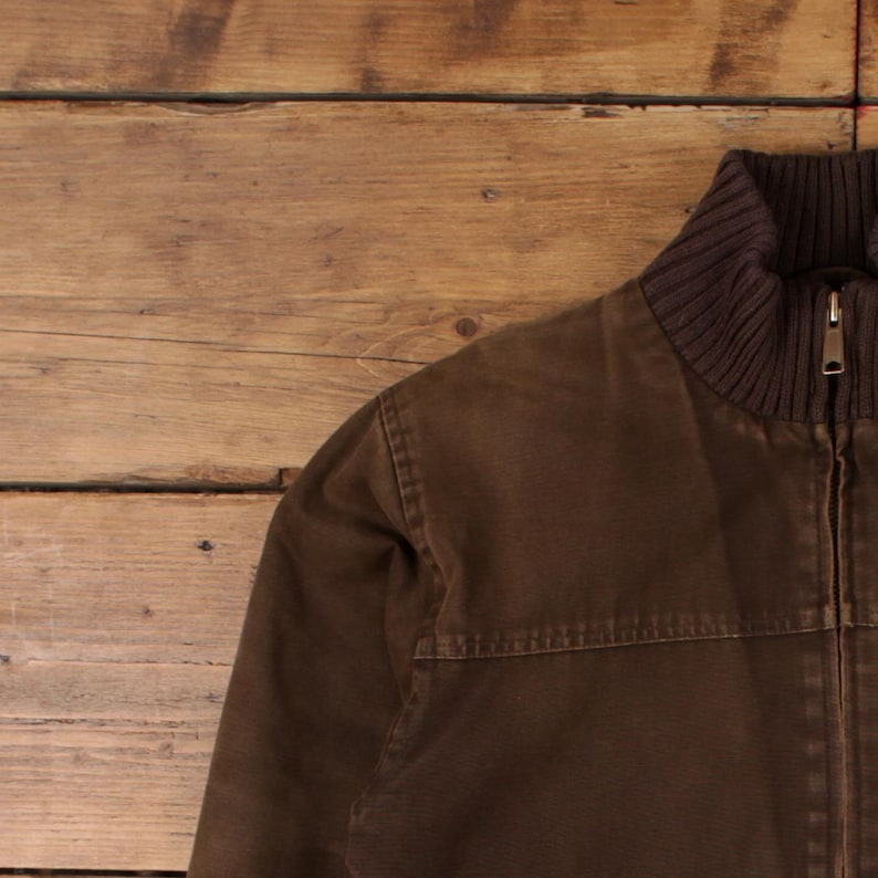 Chaqueta bomber Carhartt L para hombre, forrada de lona de pato marrón, ropa de trabajo, uso diario imagen 6