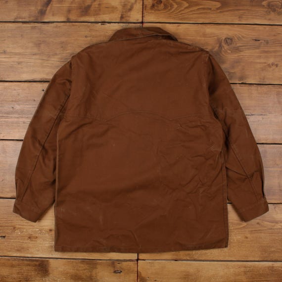 Vintage French Railway Workwear Jacket L Mens 50s Brown Canvas