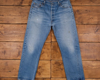 Jeans Levis 501 XX vintage 36 x 30 Made in USA anni '90 Stonewash Straight Blue Denim
