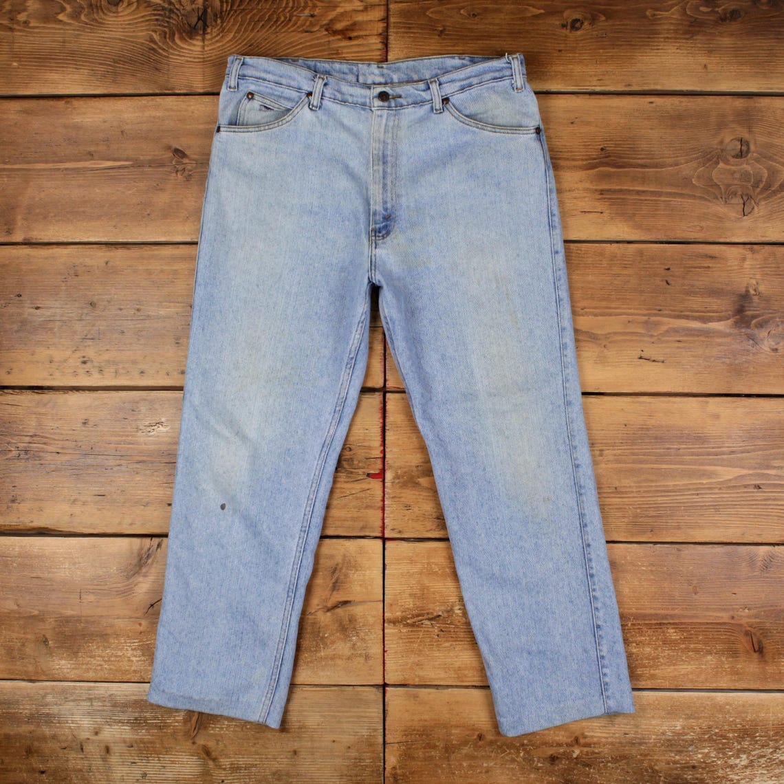 Vintage Levis Relaxed Jeans 36x29 90s Blue Faded Light Stonewash Denim, foto 1 di 5