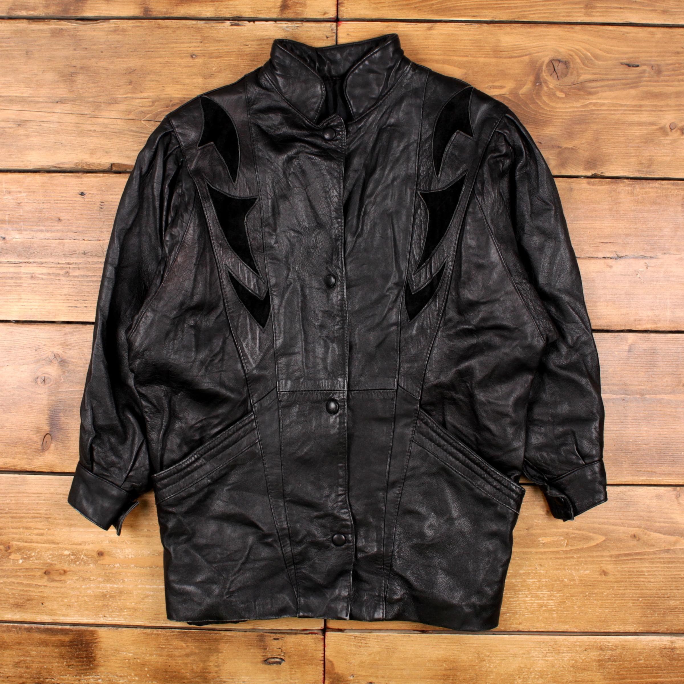Buy Vintage Zenith Leather Jacket L 80s Western Black Womens