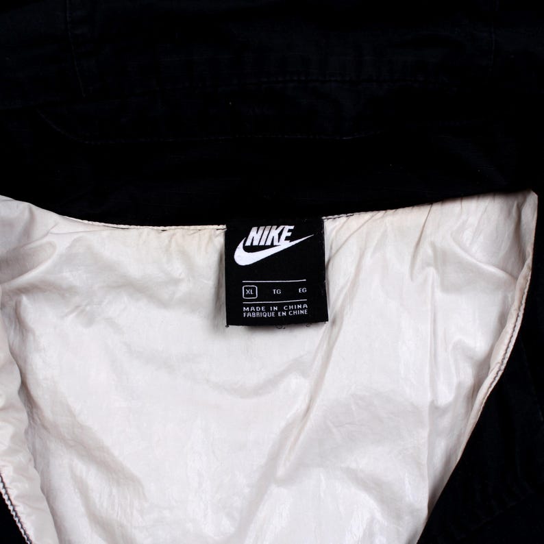 Nike Air Force 1 Air Force 1 XL-jas heren 00s zwarte pullover anorak gevoerd met capuchon afbeelding 3