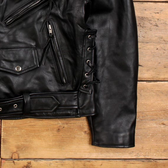 Blouson Moto Cuir Open Road – Vintage Y2K, Taille M, Noir, Easy Rider Style