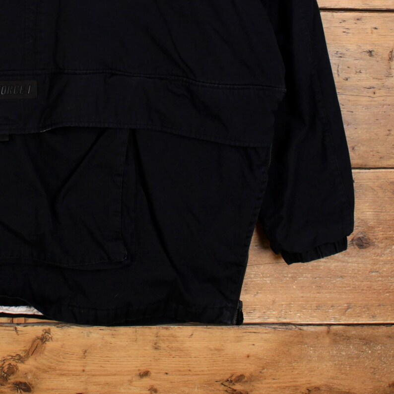 Nike Air Force 1 Air Force 1 XL-jas heren 00s zwarte pullover anorak gevoerd met capuchon afbeelding 9