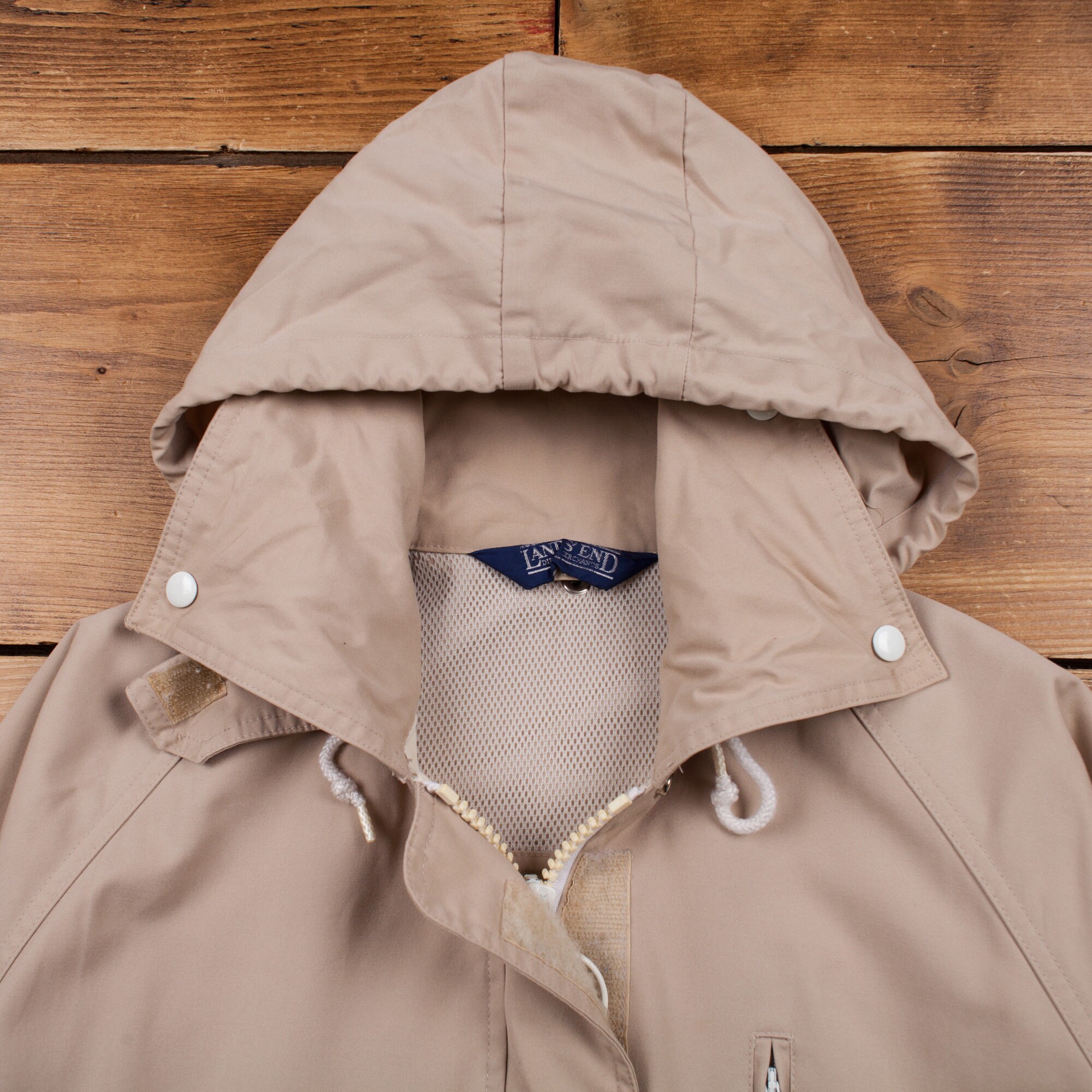 Vintage Lands End Windbreaker Jacket L 90s Parka Outdoors