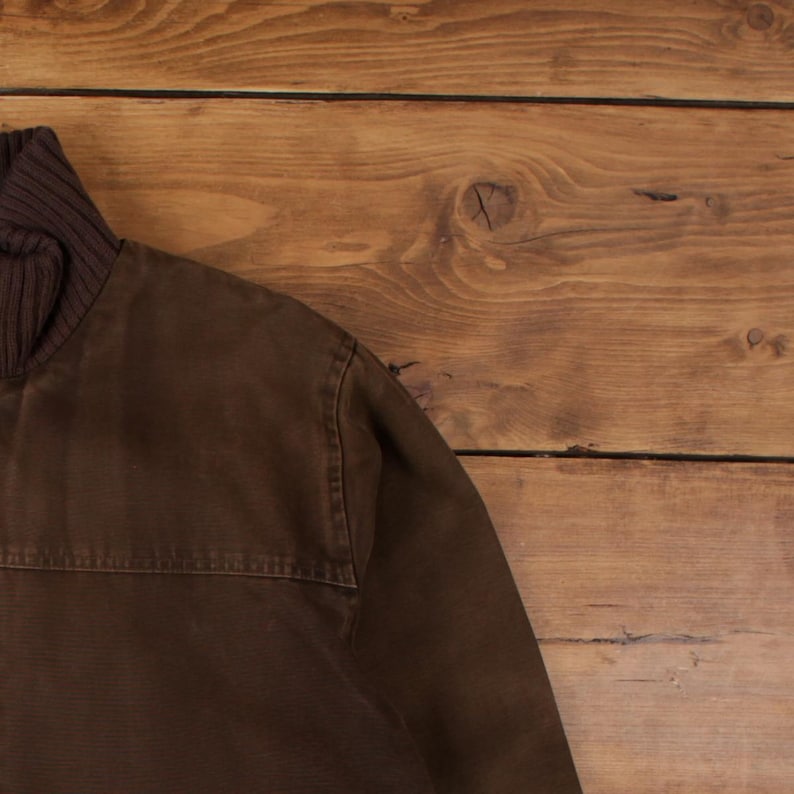 Chaqueta bomber Carhartt L para hombre, forrada de lona de pato marrón, ropa de trabajo, uso diario imagen 7