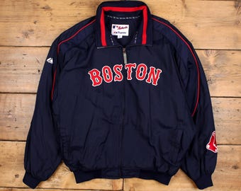 Vintage Majestic Windbreaker Jacket 2XL MLB Boston Red Sox Blue