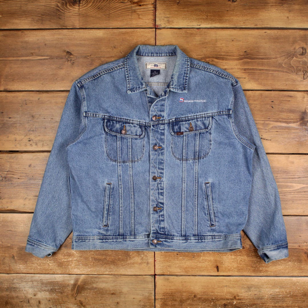 Vintage Lee Denim Jacket XL Trucker Blue - Etsy