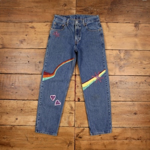 Vintage Levis 550 Jeans 29 x 30 Stonewash Straight Blue Womens Red Tab Denim