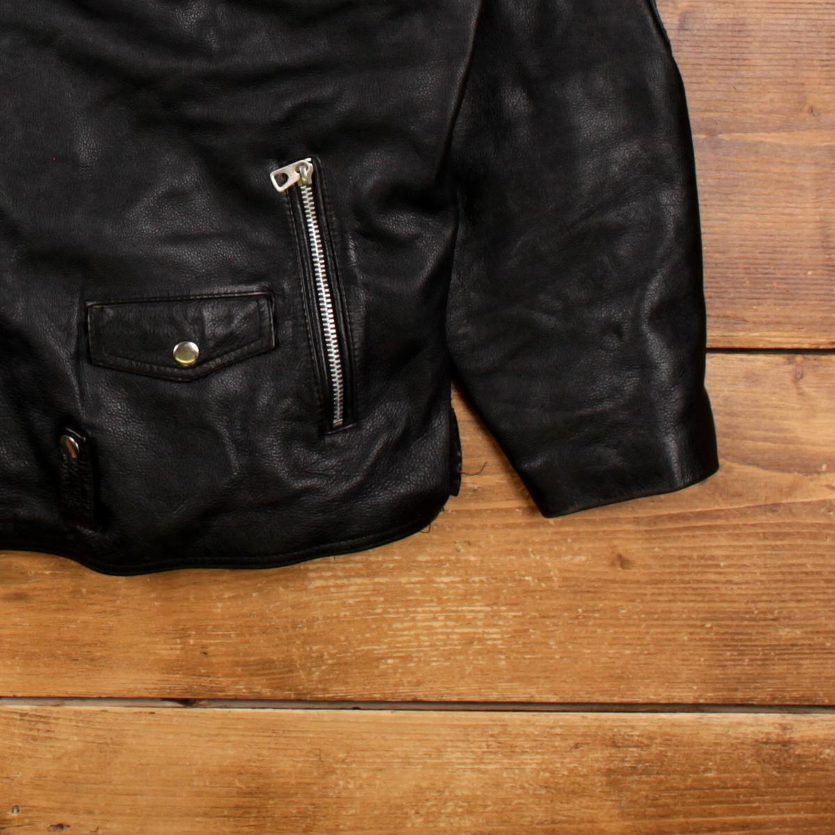 Vintage Harvard Leather Co. Leather Jacket L 90s Biker Faux Fur