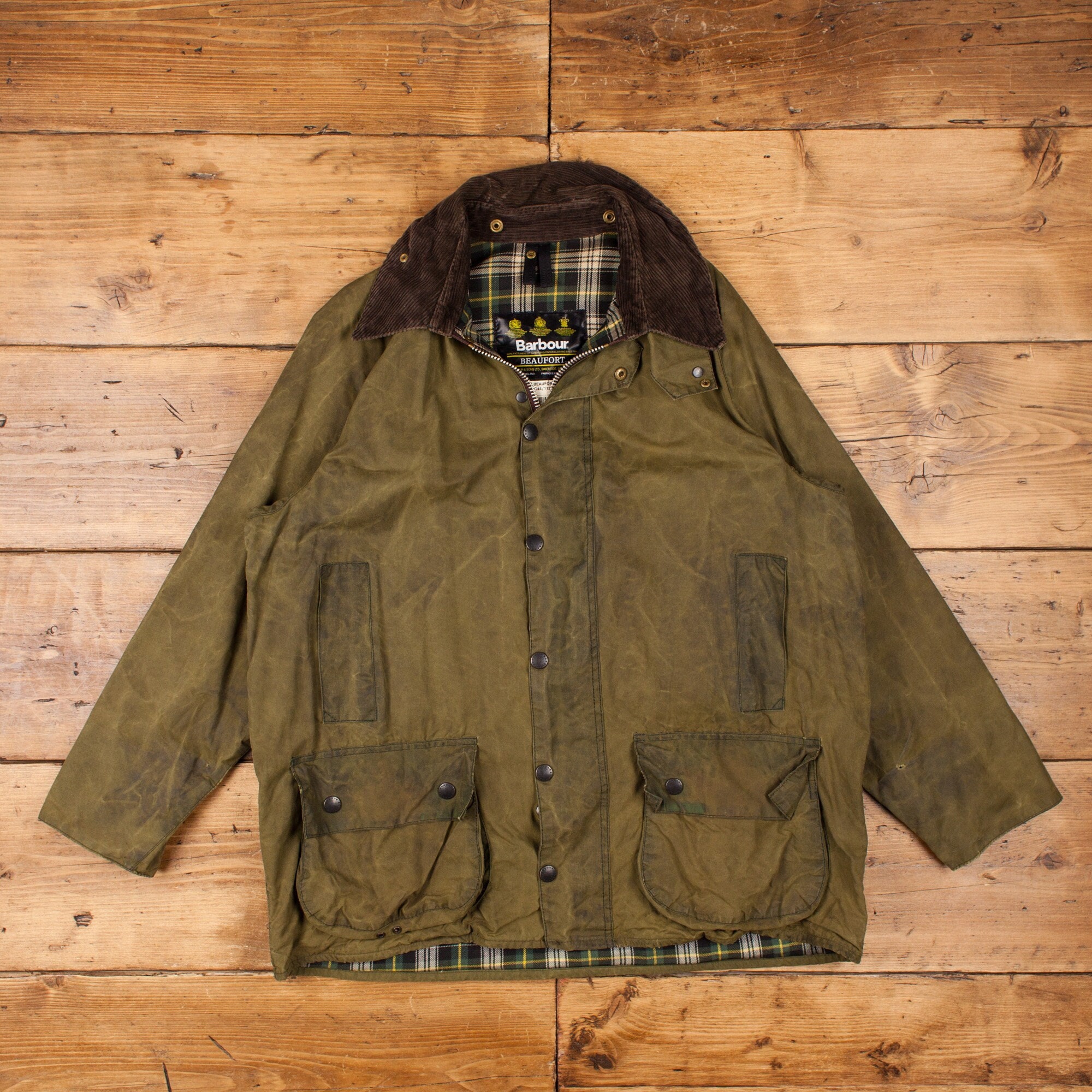 Vintage Barbour Beaufort Jacket Large A150 Green Wax Cotton - Etsy