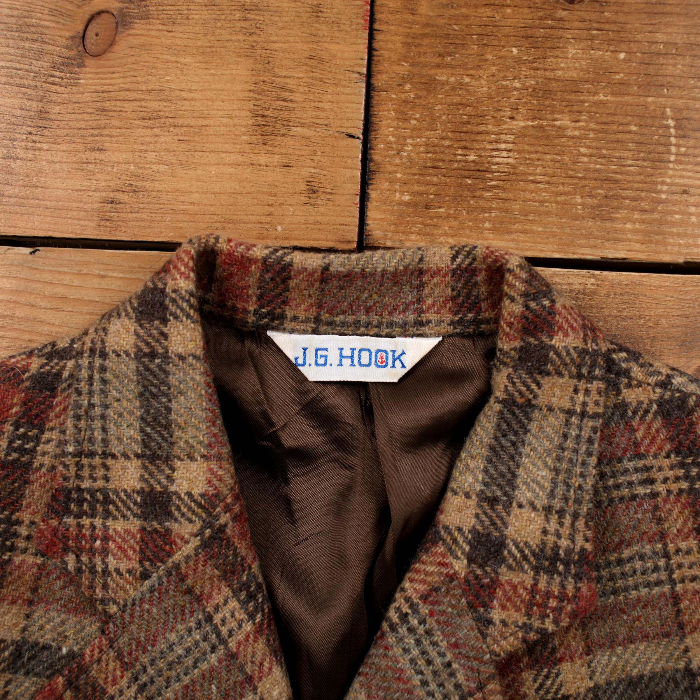 hooked vintage 購入 チェック ウールブレザー ジャケット 