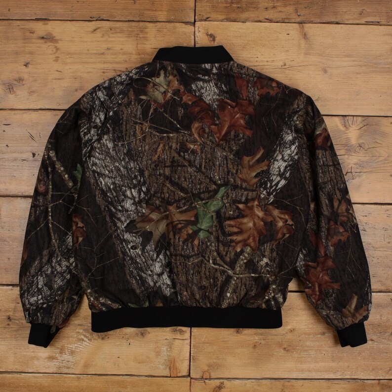 Browning Bomber Jacket L Mens Green Reversible Real Tree Camo Olive image 2