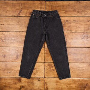 Vintage Levis 550 Jeans 29 x 28 Dark Wash Tapered Grey Womens Red Tab Denim