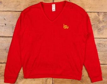 Vintage Campus Jumper Sweater L 80s USA Made V-neck Blue - Etsy