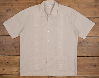Vintage 1990's Zipper Guayabera Shirt - Etsy