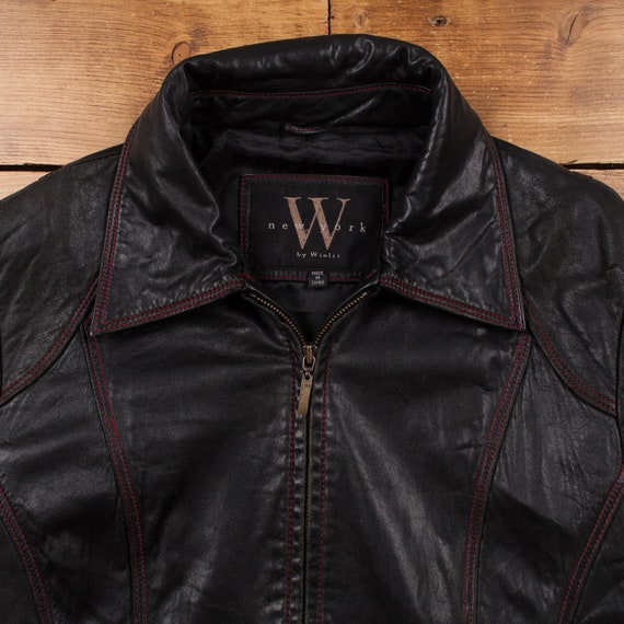 Vintage Winlit Leather Jacket XL New York Black W… - image 5