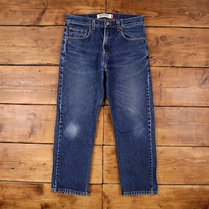 Vintage Levis 505 Jeans 34 x 30 Dark Wash Straight Blue Red Tab Denim