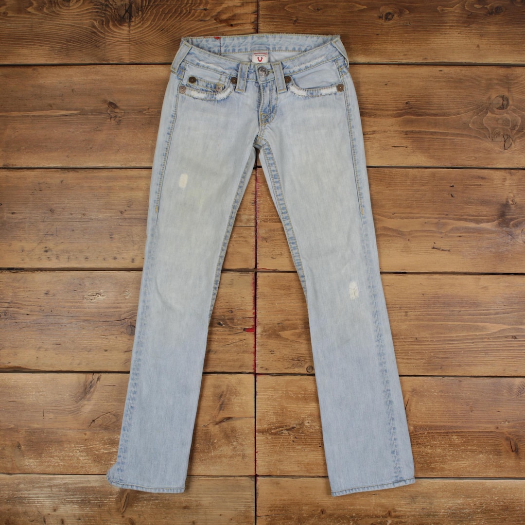 Vintage True Religion Jeans Pants Trousers 26x31 USA Made Rainbow