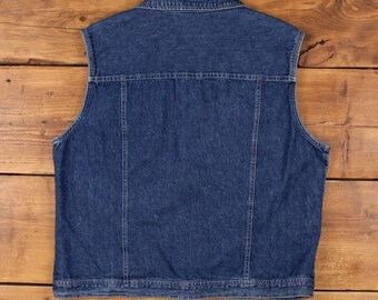 Faded Glory Denim Vest XL Womens 00s Blue Trucker Casual Western