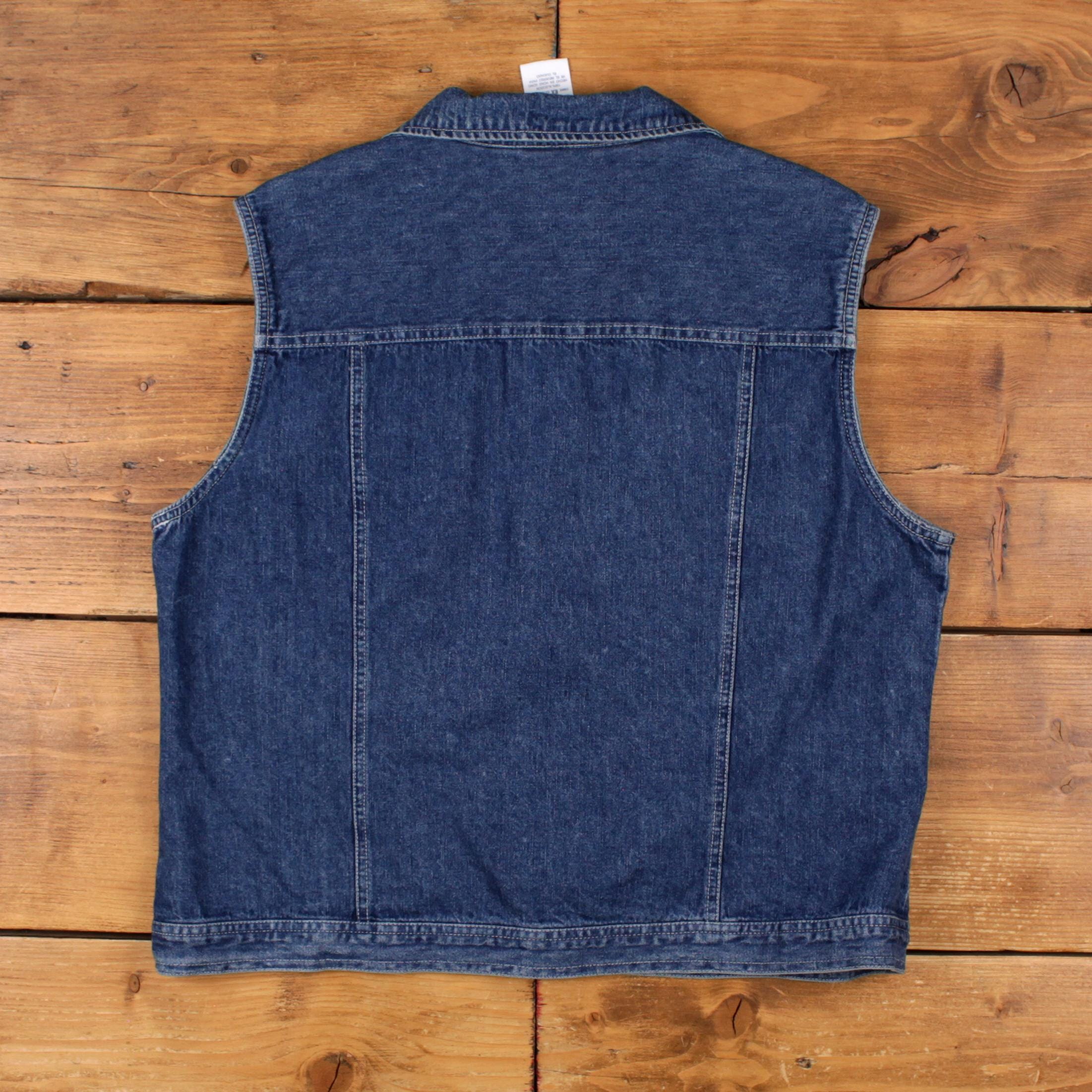 Faded Glory Denim Vest XL Womens 00s Blue Trucker Casual Western