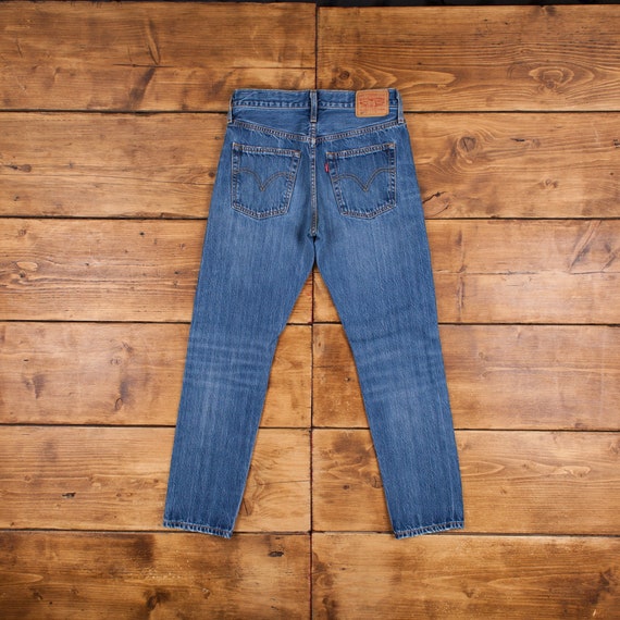 Vintage Levis 501 T Jeans 24 x 27 Medium Wash Tapered Blue Womens Red Tab Etsy France