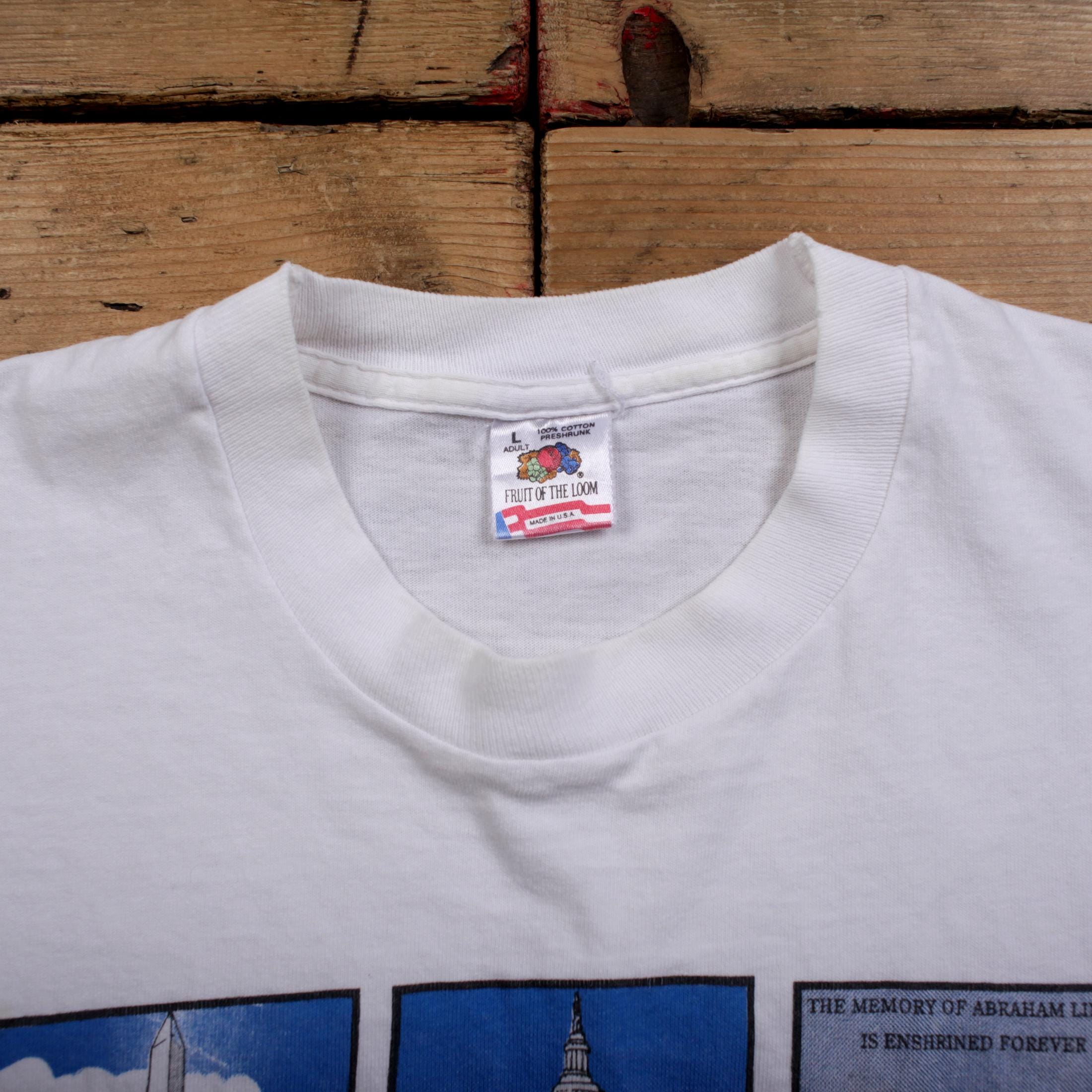 Vintage Fruit of the Loom Single Stitch T Shirt Graphic Large 90s