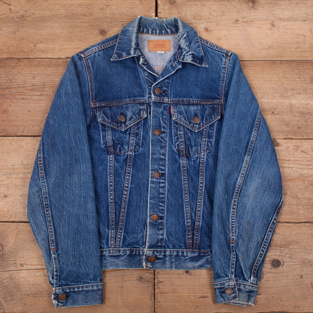 Vintage Levi's Denim Jacket XS Big E LVC Medium Wash Etsy