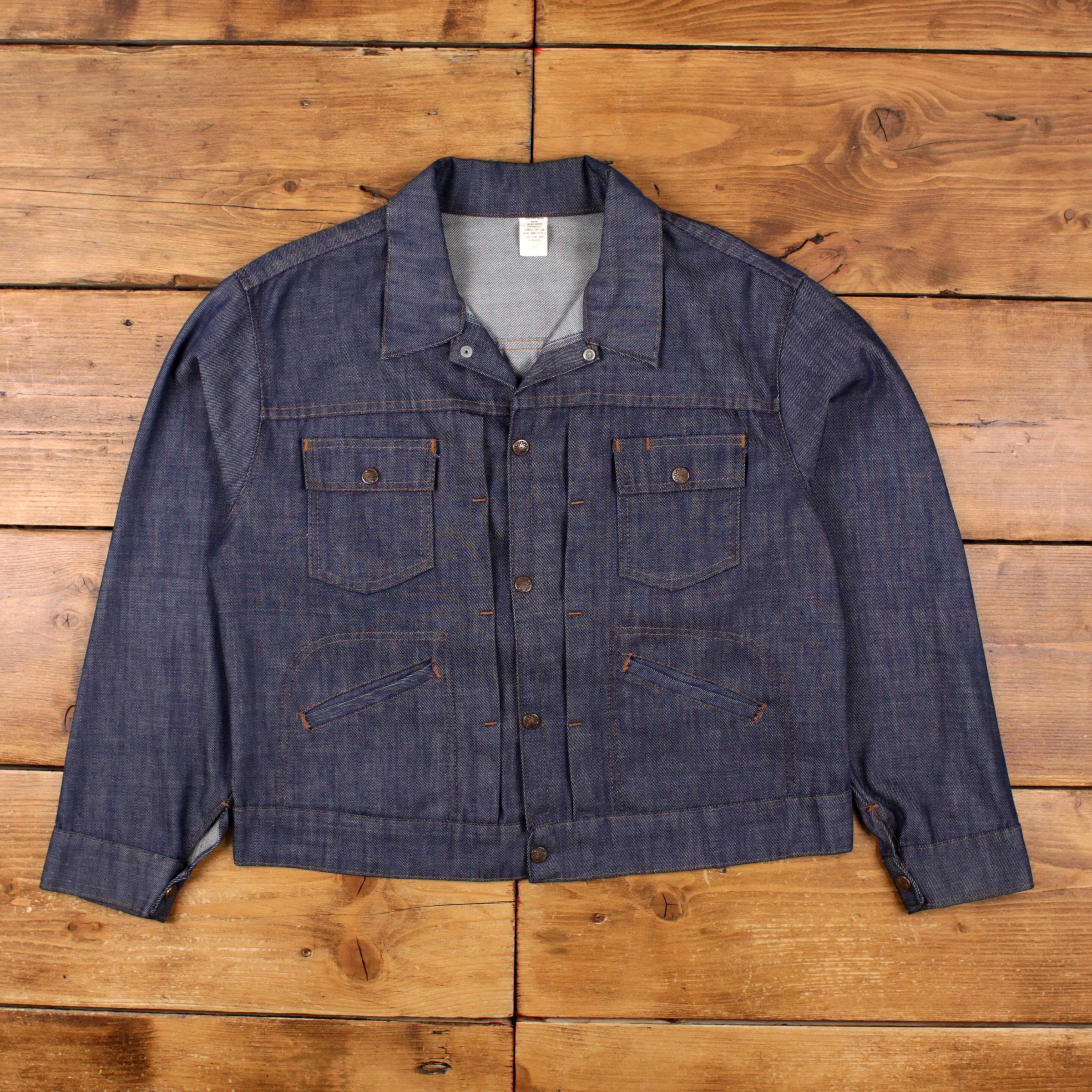Vintage Sears Workwear Jacket L 70s Roebuck Pleated Denim Blue - Etsy