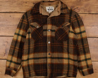 Vintage Woolrich Bomber Jacket XL 80s Wool USA Made Blue Womens