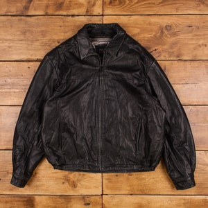 Vintage Wilsons Suede & Leather Leather Jacket L 90s Bomber Lined Black Zip