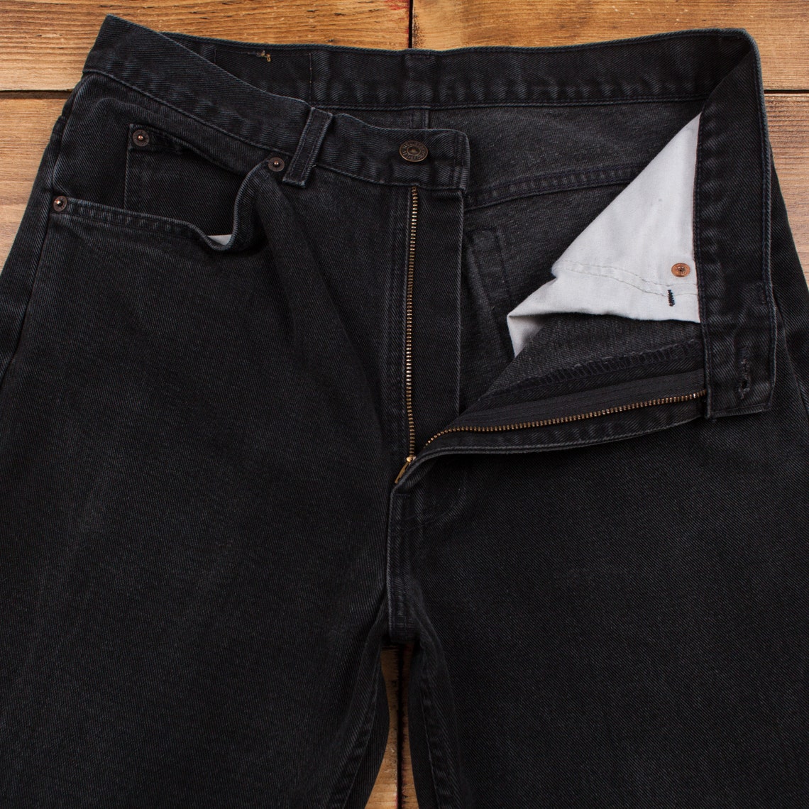 Vintage Levis Jeans 32 x 25 Dark Wash Tapered Black Womens Orange Tab Denim, foto 4 di 5