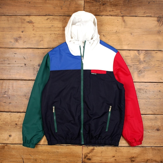 Vintage Members Only Windbreaker Jacket M Colour Block Blue