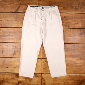 Vintage Polo Ralph Lauren Chino Pants Trousers 36x30 Unisex Tapered Beige