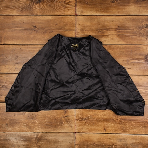 Vintage Scully Suede Gilet XL 90s Vest Black Snap - image 2