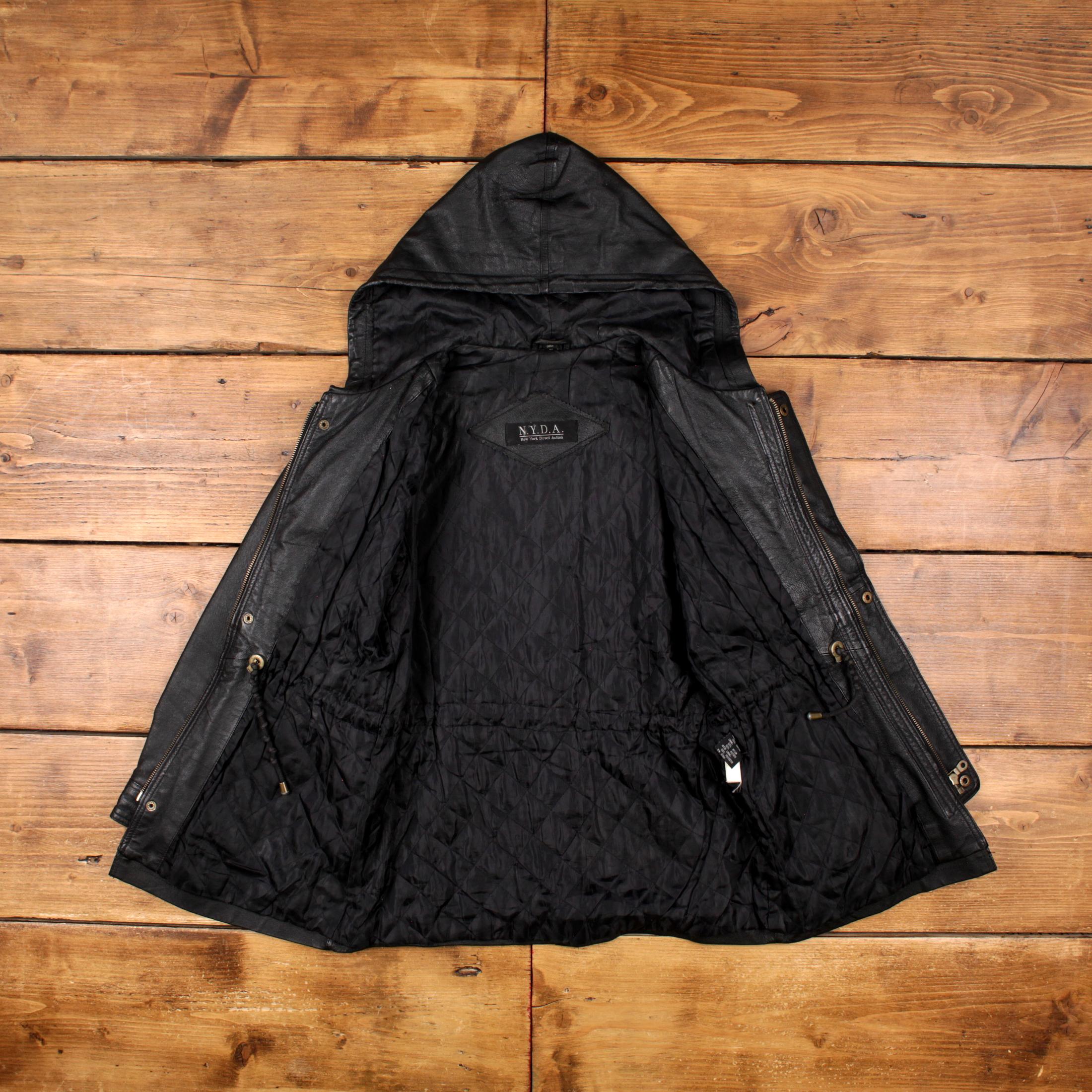 Vintage N.Y.D.A. Leather Jacket M 90s Black - Etsy