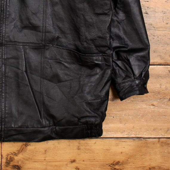 Vintage Venezia Leather Jacket XL 90s Over Coat Black - Etsy