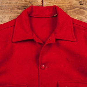 Vintage Outdoors Shirt Button S 50s Wool BSA Mens Long Sleeve Red Solid image 4