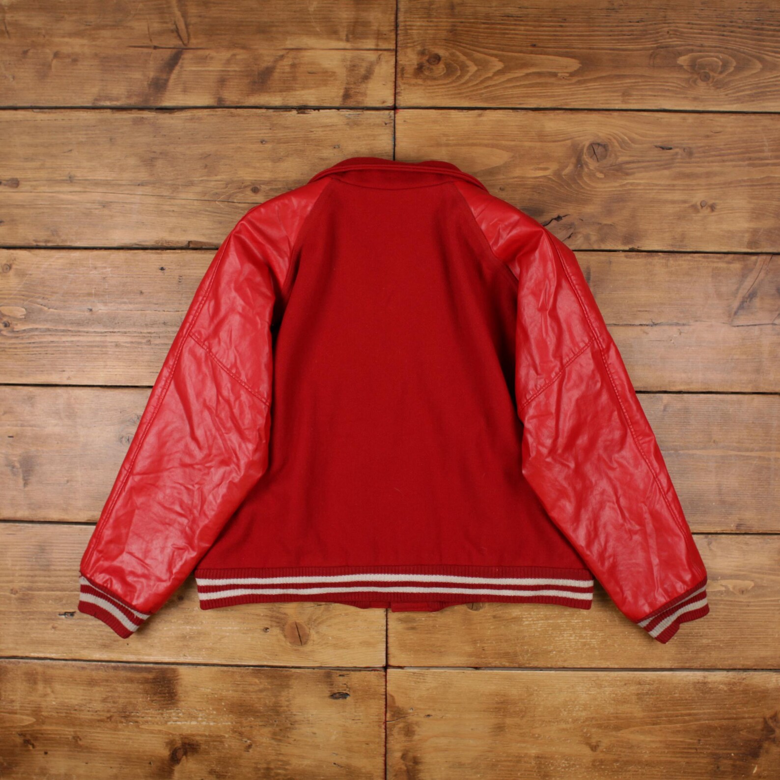 Vintage Neff Varsity Jacket XL 90s Leather Letterman USA Made Red - Etsy