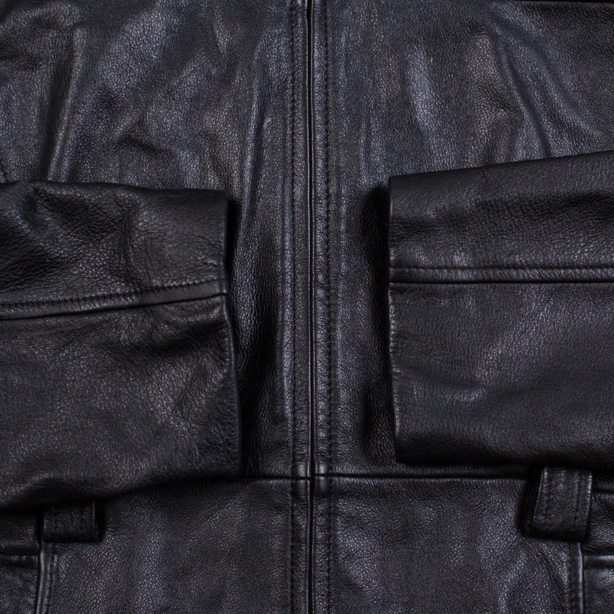 短丈◎ 80s~ UNKNOWN Zip Up Leather Jacket 80s Leather Jacket | ThriftTale