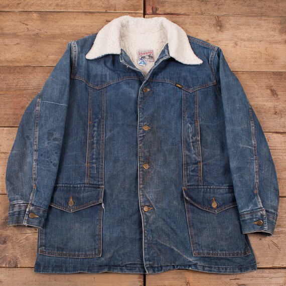 Vintage Lee Denim Jacket XL Dark Blue 
