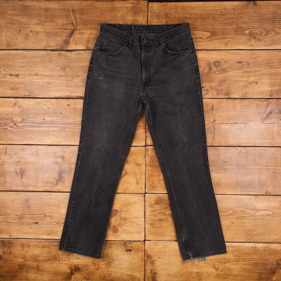 Vintage Levis Jeans 33 x 31 Dark Wash Straight Grey Womens Orange Tab Denim