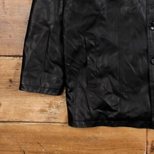 Vintage Whispering Smith Leather Jacket L Car Coat Lined Black image 7